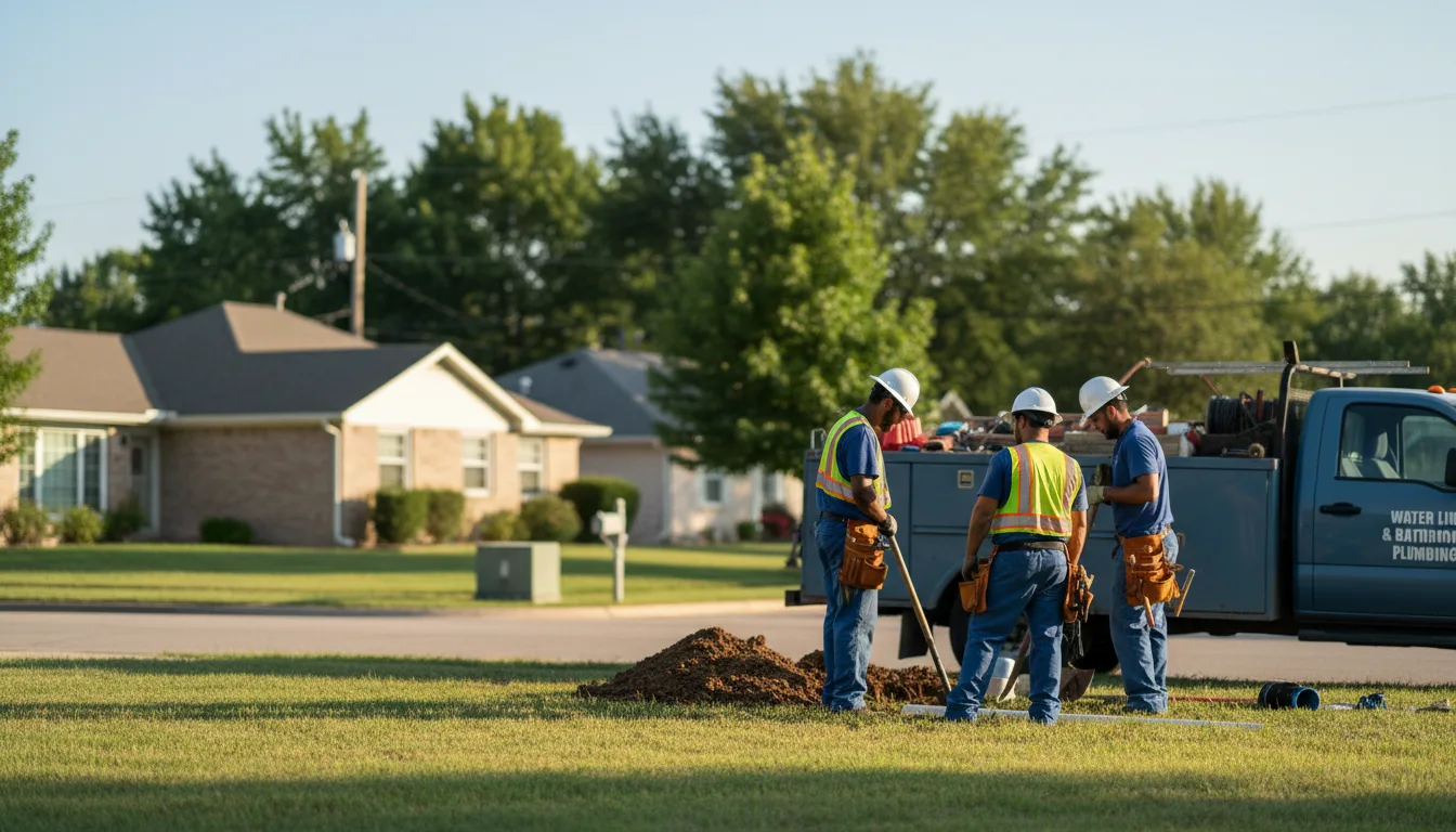 Residential water line and bathroom plumbing service in Arlington, IN